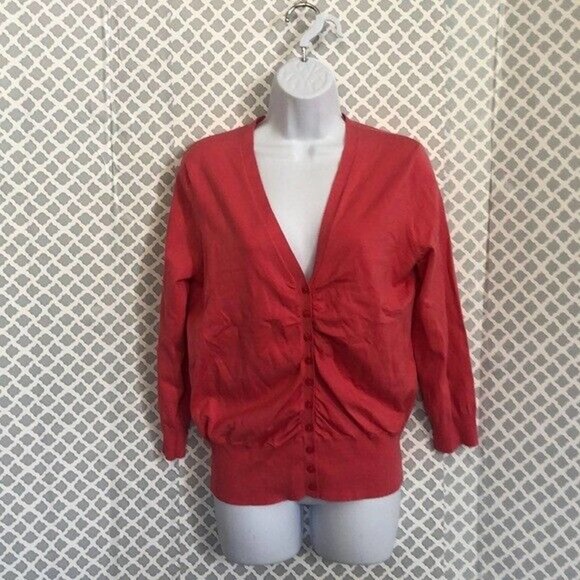 NWT mainbocher coral Button‎ down cardigan - Picture 2 of 5